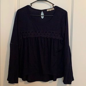 Deep blue laced shirt